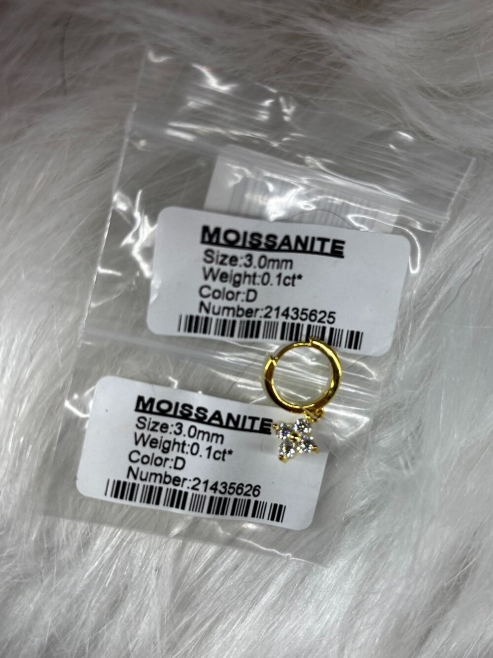GOLD 925 Moissanite Dangle Earrings